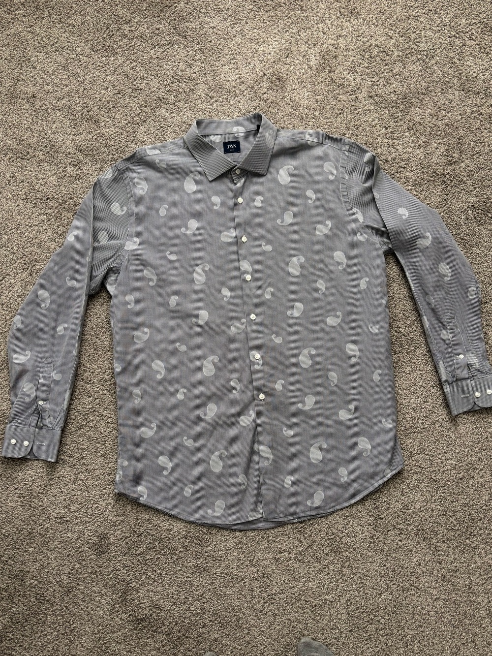 John W. Nordstrom Paisley-Print Long-Sleeve Button-Down Shirt
